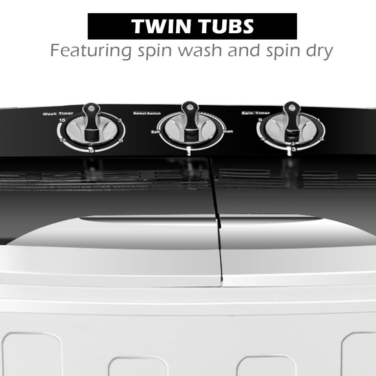 Gymax Compact Mini Twin Tub 8lbs Washing Machine Washer