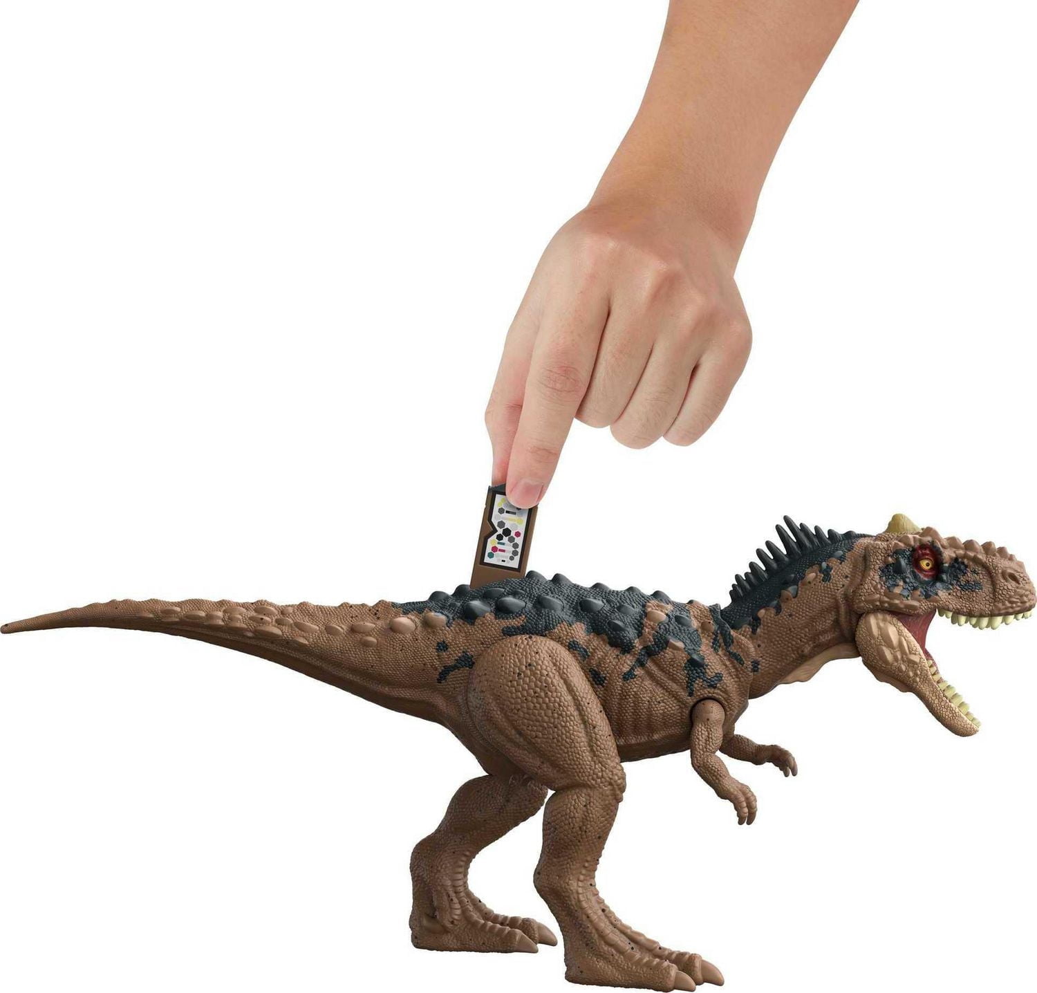 ​Jurassic World Dominion Roar Strikers Rajasaurus Dinosaur Action Figure with Roaring Sound and Attack Action, Toy Gift Physical & Digital Play