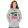 thumbnail image 4 of Pretty In Pink Dubble Bubble Logo Zip Hoodie Sweatshirt Women Brisco Brands S, 4 of 6