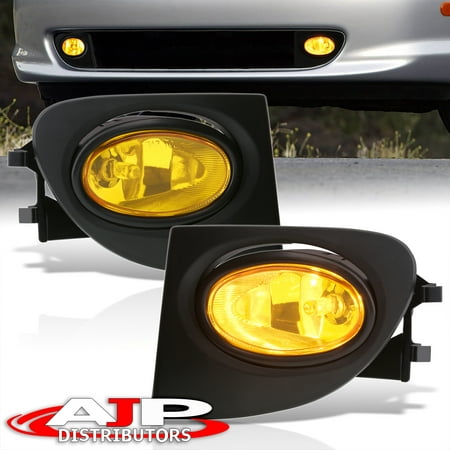 

AJP Distributors Yellow Lens Front Bumper Driving Fog Lights Lamps Set LH RH + Bezel Bulbs Switch Wiring Harness Compatible/Replacement For Honda Civic Si EP3 Hatchback 2002 2003 2004 2005 02 03 04 05