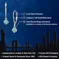 thumbnail image 2 of Gem Stone King 14K White Gold Blue Zircon Earrings for Women | 1.00 Cttw | Gemstone Birthstone | Round 4MM, 2 of 6