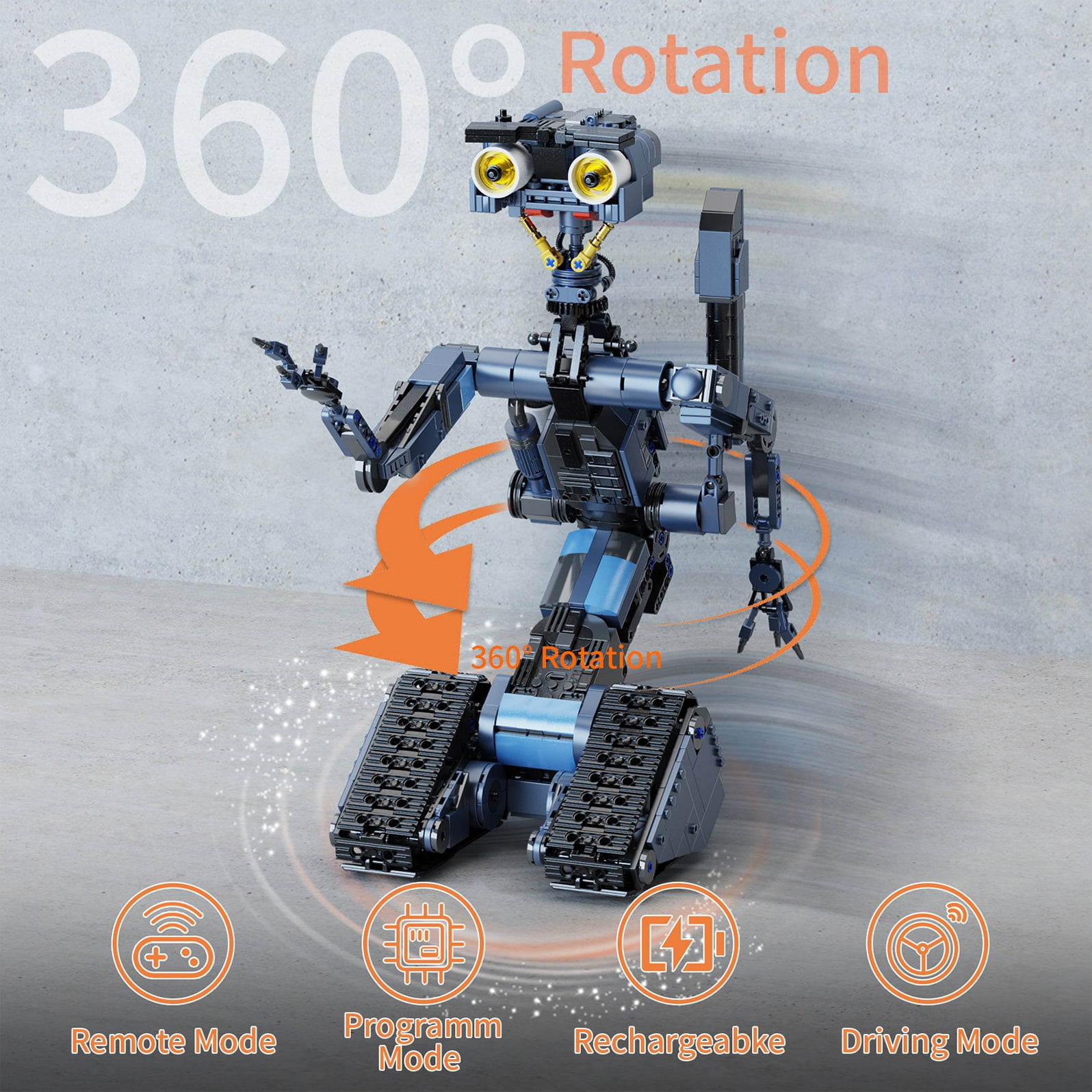 Johnny 5 Robot Building Block Set With Motor, Short Open Circuit Johnny Five Robot Toys Children Gifts