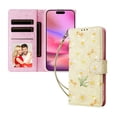 thumbnail image 1 of FOXDOCK Floral Wallet Phone Case for iPhone 16 Pro , PU Leather Flip Case with Card Slots, Shockproof Kickstand Folio Cover, 1 of 6