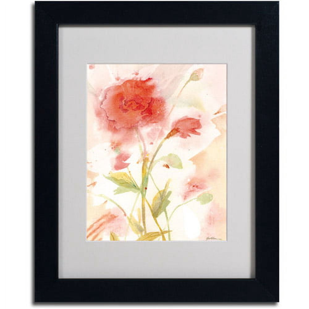 Trademark Fine Art "Wild Rose" Matted Framed Art by Sheila Golden, Black Frame
