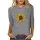 thumbnail image 1 of Camisetas Casuales de las Mujeres de Moda Impresa 3/4 Mangas Blusa Cuello Redondo para el Hogar Y Diario, 1 of 4