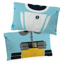 Disney/Pixar Wall-E Robo Love Blue Double Sided 1-Pack Pillowcase, 100% Microfiber
