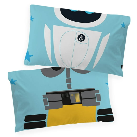 Disney/Pixar Wall-E Robo Love Blue Double Sided 1-Pack Pillowcase, 100% Microfiber