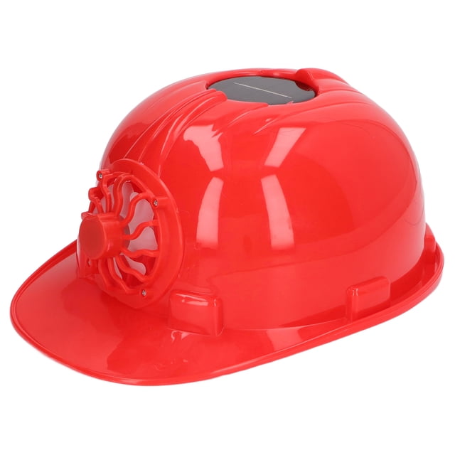 Chapeau de Sécurité Rigide, Chapeau Rigide en Plastique à Ventilateur Solaire pour la Construction Bleu Foncé, Rouge, Jaune