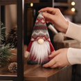 thumbnail image 4 of Christmas Gnome Plush Figurine Nordic Faceless Tomte Doll with Tall Knit Hat & Beard for Tabletop Mantel Shelf Decor Available in Multiple Styles, 4 of 5