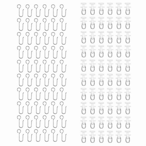 120Pcs Curtain Track Roller White Smooth Glidings Ceiling Mount Rails Hook