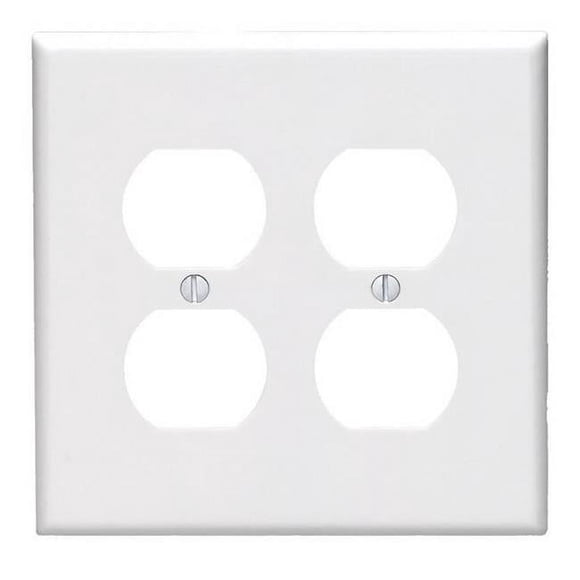 Leviton Manufacturing 4590329 Duplex Device Receptacle Wallplate, Midway Size - White