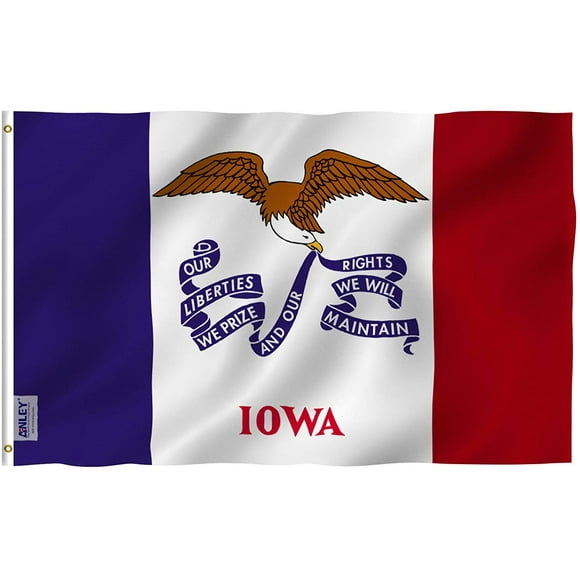 Anley Fly Breeze Drapeau d'État de l'Iowa 3 X 5 Pieds - Drapeaux de l'Iowa et de l'Ia en Polyester