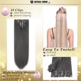 thumbnail image 3 of MY-LADY 26Inches 8Pcs/Set 18 Clips in Hair Extensions Straight Hairpieces Heat Resistant Synthetic Fiber Full Head Clip in Hair Hairpieces, 3 of 8