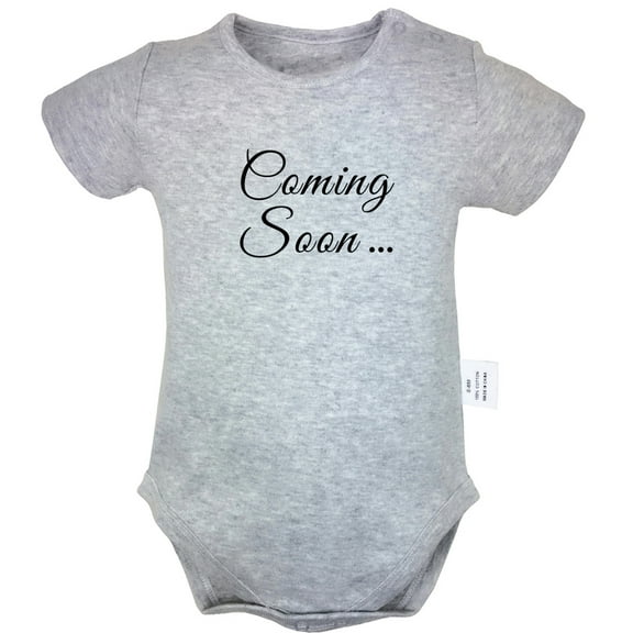 Coming Soon Pregnancy Announcement Gift Rompers For Babies, Newborn Baby Unisex Bodysuits, Infant Jumpsuits, Toddler 0-24 Months Kids One-Piece Oufits (Gray, 0-6 Months)