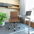 thumbnail image 4 of LeisureMod Harris Modern Adjustable Swivel Leather Task Office Chair with Tilt and Ergonomic Design, Light Brown, 4 of 10