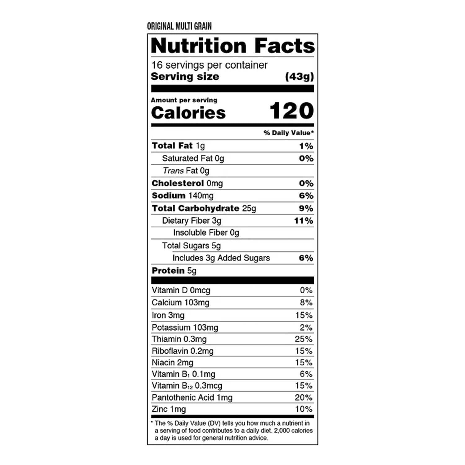 Miltons Multi-Grain Sandwich Bread, 24 oz Loaf, Shelf Stable