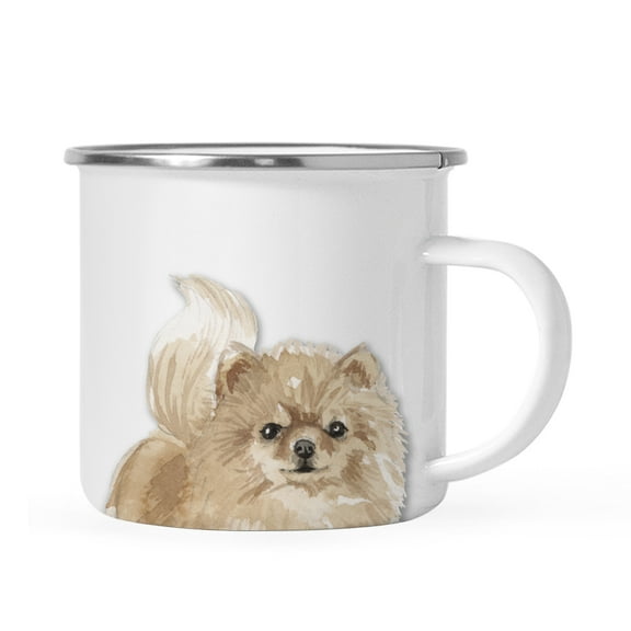 Koyal Wholesale 11oz. Stainless Steel Dog Campfire Coffee Mug Gift, Pomeranian Up Close, 1-Pack