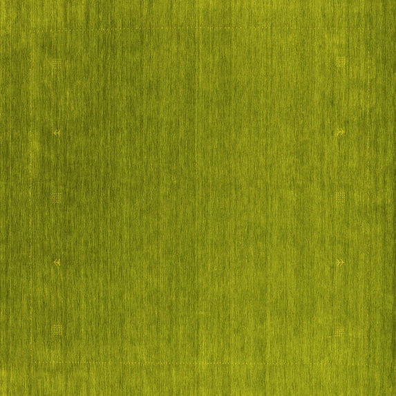 Ahgly Company Indoor Square Abstract Yellow Contemporary Area Rugs, 8' Square