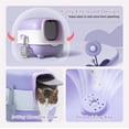 thumbnail image 3 of Fully Enclosed Cat Litter Box, Large Hooded Kitty Litter Pan with Flip-Top, Odor Control & Anti-Tracking, for Cats Up to 22 lbs, Detachable Design with Scoop, 4 Colors, 3 of 8