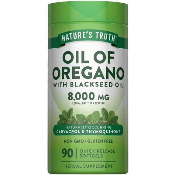 Oil of Oregano Pills with Black Seed Oil | 90 Softgels | Non-GMO, Gluten Free | by Nature's Truth