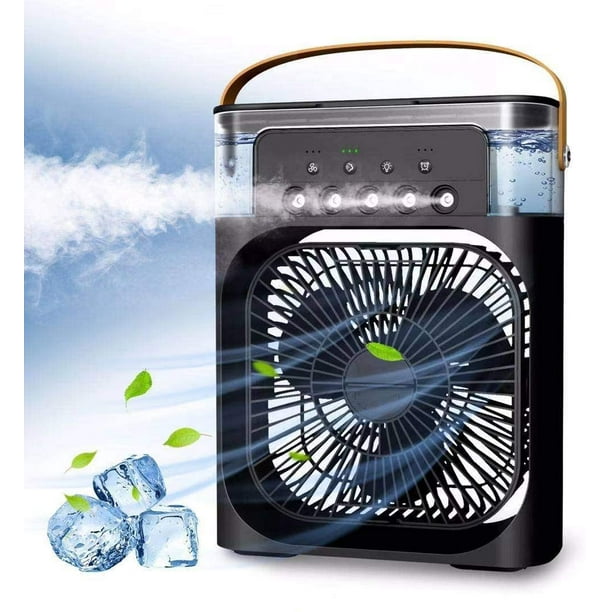 NTMY Portable Air Conditioner Fan, Mini Evaporative Air Cooler with 7 Colors LED Light, 1/2/3 H