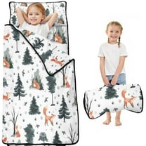 Multicolor Christmas Forest Pattern Toddler Nap Mats for Kids Preschool,50"x20" Sleeping Mat Bag or Kids,Toddler Sleeping Bag,Toddler Nap Mat or Daycare