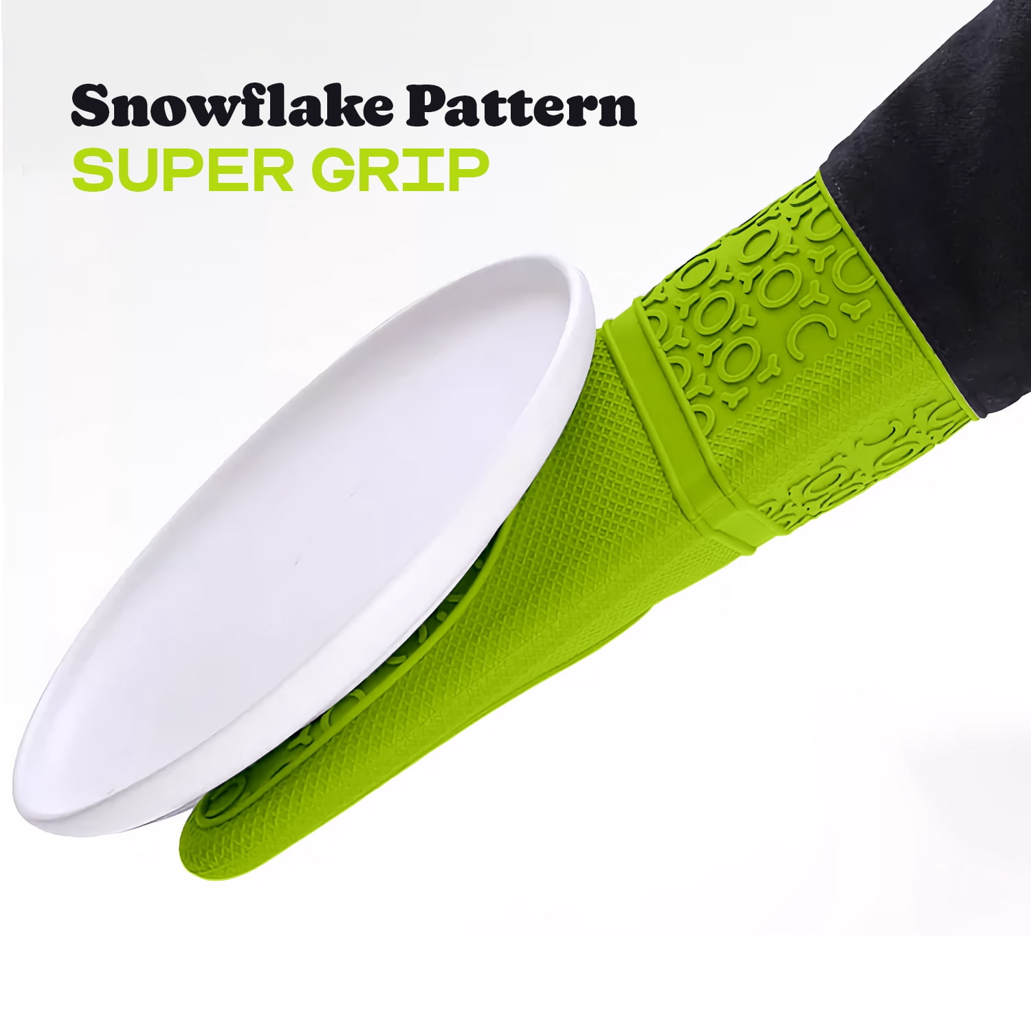BPA-Free Soft Silicone Oven Mitts - Ultra Heat Resistant Oven Mitts with Thick Cotton Liner - Extra Long Slip Resistant Pot Holders, Flexible Oven Gloves - Green 14.7"