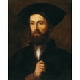 thumbnail image 2 of North Italian School 15x18 Black Ornate Wood Framed Double Matted Museum Art Print Titled - Portrait of a Man (16th Century), 2 of 5