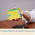 thumbnail image 5 of ComfiTime Slim Men’s Wallet - RFID Minimalist Wallet for Men & Women, Small Thin Leather Wallet with ID Window, Credit Card Holder Front Pocket Wallet, Travel Accessories & Gift Box, Citrine Yellow, 5 of 11