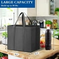 thumbnail image 2 of Grocery Shopping Bags 10  Large Foldable Tote Bags , Long Handle for Shopping Groceries Clothes (Dark Grey & Black), 2 of 7