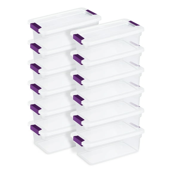 Sterilite 6 Quart Plastic ClearView Latch Storage Container Tote, 12 Pack