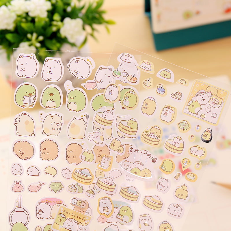 1 Bag Cute Korean Journal Paper Diary Flower Anima Stickers DIY Scrapbooking Hot 