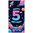 thumbnail image 2 of LUUFILx Space Theme Happy 5th Birthday Party Backdrop Kids Galaxy Decoration Outer Space Rocket Banner Background, 2 of 8