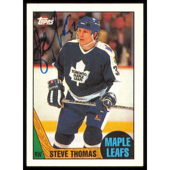 Steve Thomas Autographed 1987-88 Topps Card #188 Toronto Maple Leafs SKU #255157