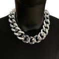 thumbnail image 1 of Cool Hop Jewelry Silver Necklace for Men Women - 80s 90s Rapper Punk Style Statement Accessory - Prop for Parties, 1 of 4