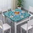 thumbnail image 3 of Colorful Boho Floral Square Tablecloth 36x36 Inch with Elastic Hem for Table Protection, 3 of 6