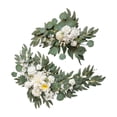 thumbnail image 3 of 2Pcs Artificial Wreath Crafts Wall Hanging Scene Layout Photo Props Green Leaves Wedding Arch Flower for Window Holiday Decorated, 3 of 10