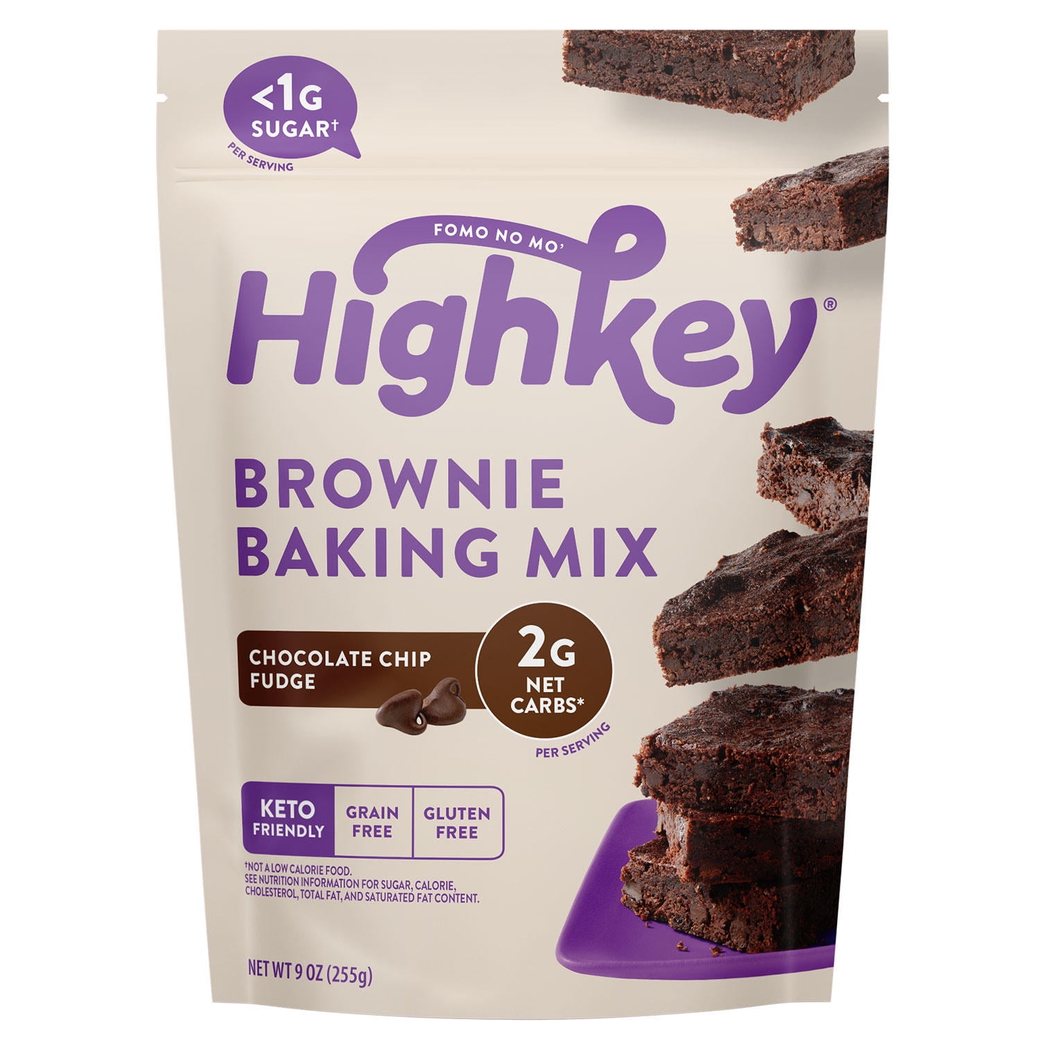 HighKey Chocolate Chip Fudge Brownie Baking Mix (9 oz.) Pack of 2