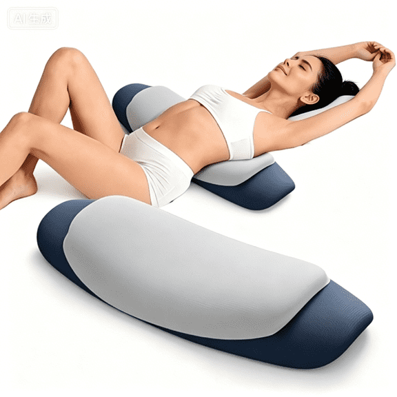 MOONORAH Lumbar Support Pillow for Bed, Memory Foam Ergonomic Lower Back Support Waist Pillow for Side Back and Stomach Sleepers, Wedge Lumbar Pillow with Removable Washable Cover