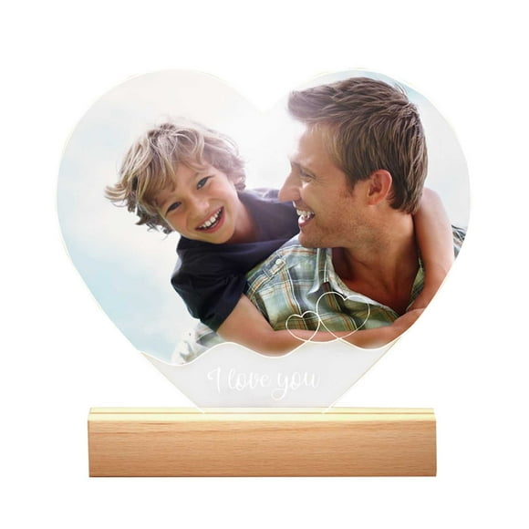 Custom Plaque Picture Frame DIY Acrylic Wooden Plaque With Photo Letter Night Light Custom Anniversary Birthday Presents For Women Men DIY Various Holiday Presents For Him Her Christmas Keepsake