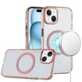thumbnail image 2 of For Apple iPhone 13 Pro Case, Transparent Back Hybrid Case - Magnetic Circle, Color Frame, Metal Buttons, MagSafe Compatible Phone Cover (Rose Gold), 2 of 10