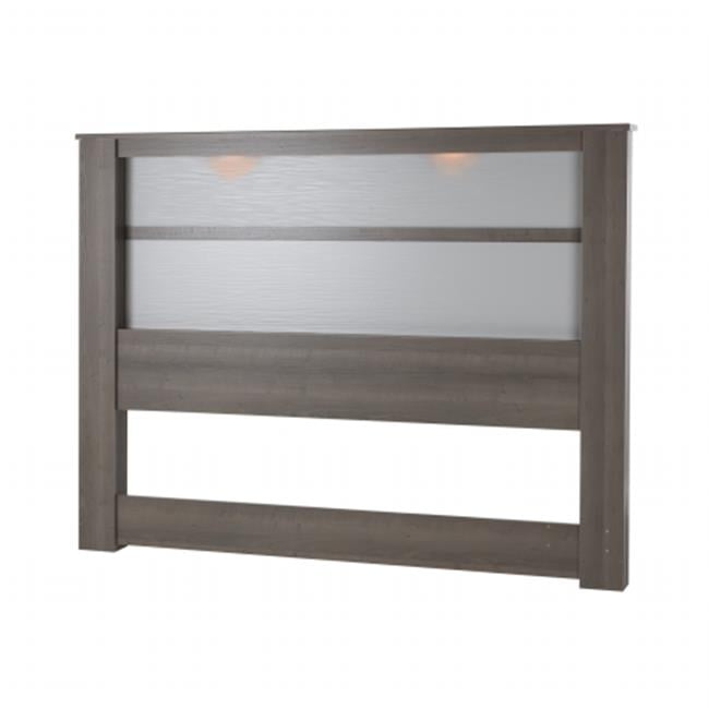 South Shore 10121 Gloria King Headboard with Lights, Gray Maple - 78 inch