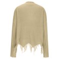thumbnail image 5 of Fartey Womens Cropped Sweaters Sexy Off Shoulder Knitted Sweater Distressed Frayed Crop Knitwear Fashion Solid Color V-Neck Pullover Sweaters, 5 of 6