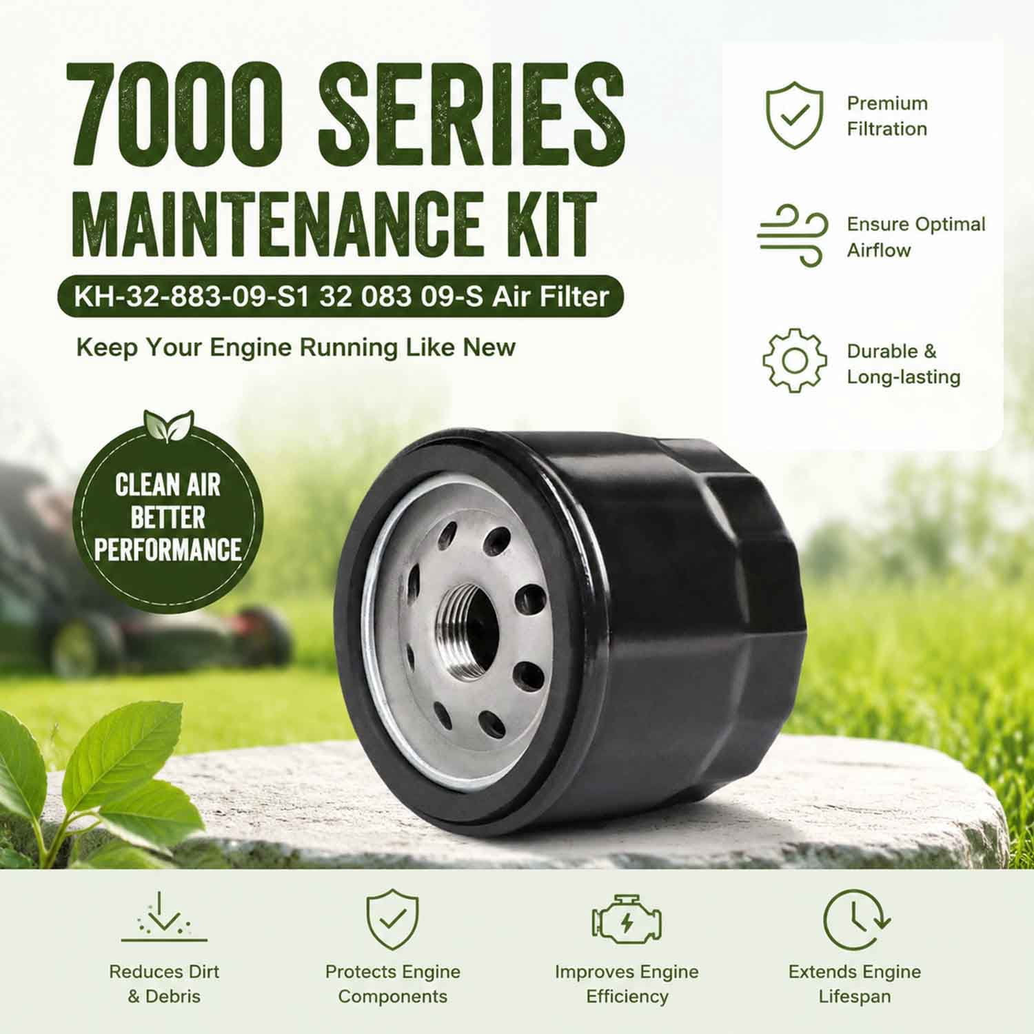 7000 Maintenance Kit 32 083 09-S Air Filter for Kohler 32 883 09-S1 KT715 KT725 KT730 KT735 KT740 KT745 19HP-26HP Engine Lawn Mower