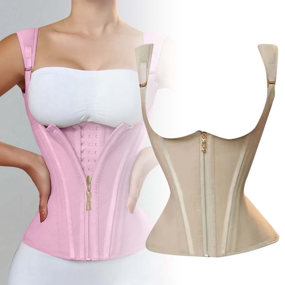 Waist Trainer Corset for Women High Elasticity Body Shaping Belt Vest with Retro Zipper Buckle Fishbone Support Thin Design