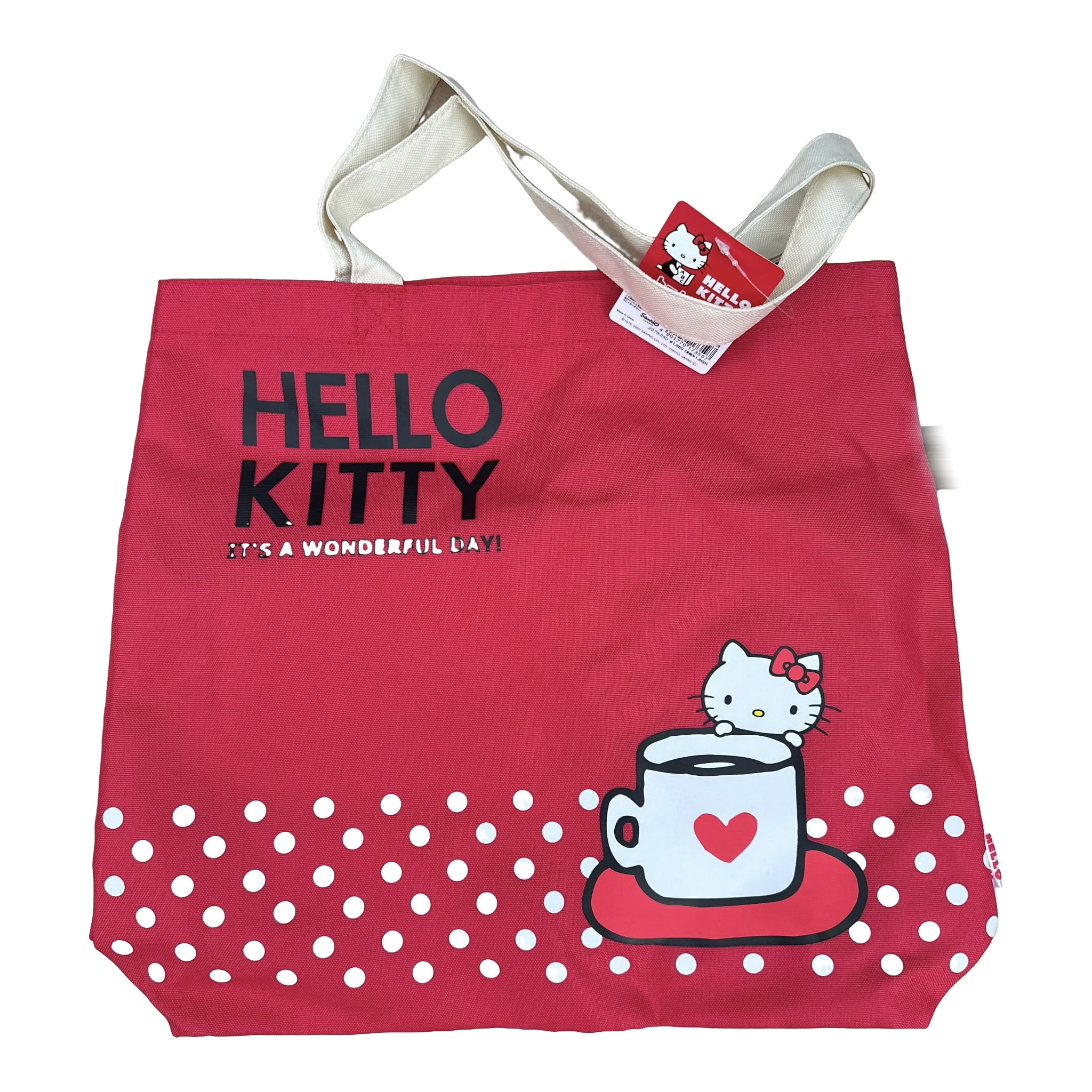 Hello Kitty Light Pink Colored Medium Size Canvas Tote Bag