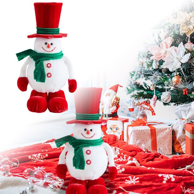 Oliegs Figurines de Bonhommes de Neige Chapeaux Rouges pour Magasin Fenêtres Costumes de Poupée