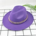 thumbnail image 4 of Fashionable Fedora Hat for Women/Men,Woolen Material Adjustable Cap Circumference 56-58cm, 4 of 5