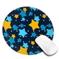 thumbnail image 2 of ZNDUO 2 Pack Round Mouse Pad Blue Star Doodle 7.9" Small Non-Slip Rubber Gaming Mousepad Desk Mat for Home Office, 2 of 7