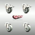 thumbnail image 2 of 3.5 Inch 316SS Gray Polyurethane Swivel Bolt Hole Caster Set with 2 Lock Brake, 2 of 2